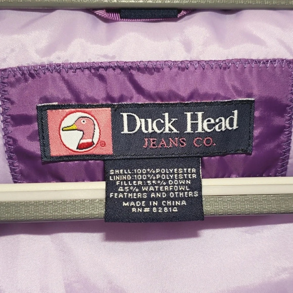 Duck Head Jeans Co Down and Waterfowl Purple Puffer Vest Size Small - Picture 10 of 16